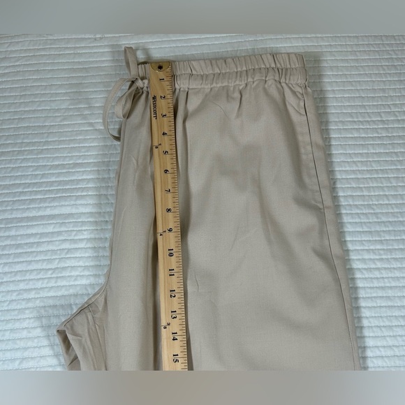 NWT Cream Straight Leg Linen Blend Pants w/ Elastic Waist and Relaxed Fit. XL - Picture 7 of 10
